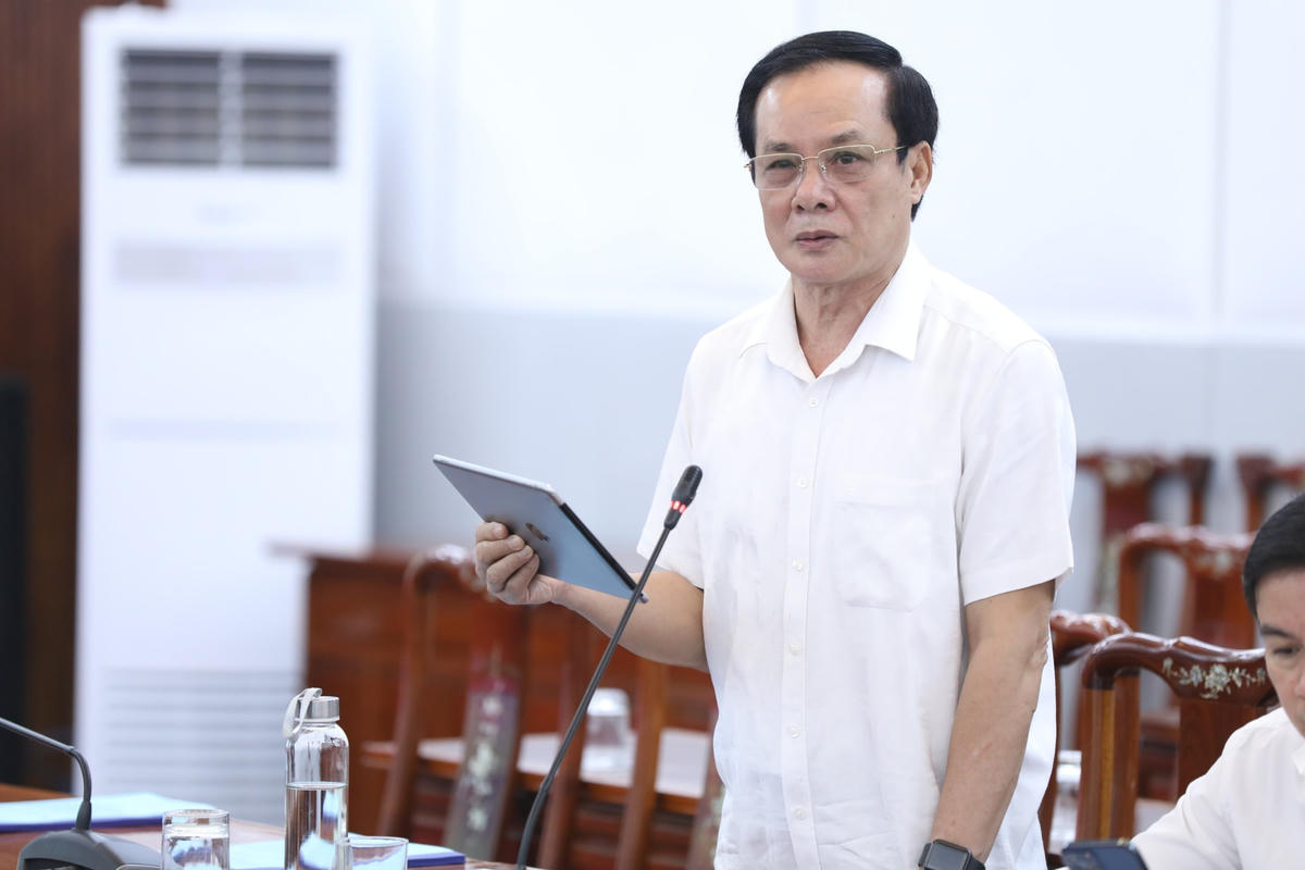 PGS.TS Lê Bá Trình, nguyên Phó Chủ tịch UBTƯ MTTQ Việt Nam phát biểu. Ảnh: Minh Đức/TTXVN.