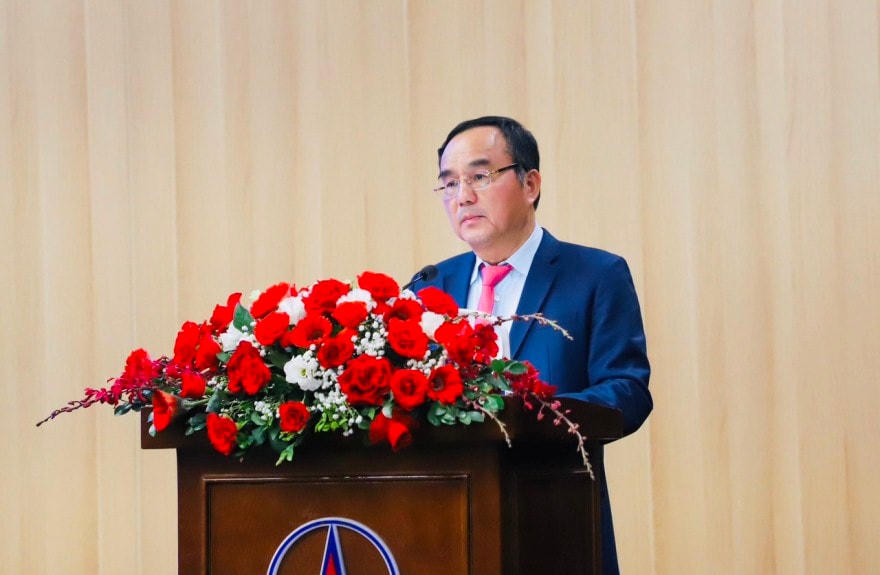 Ông Dương Quang Thành - Chủ tịch HĐTV EVN phát biểu tại buổi lễ.