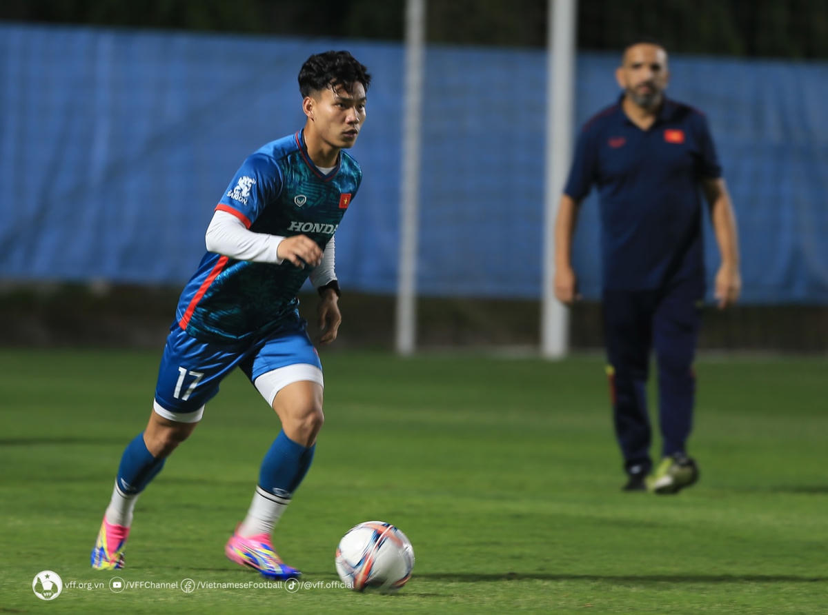 Văn Thanh thể hiện quyết tâm rất cao trong lần trở lại khoác áo đội tuyển. Ảnh: VFF.