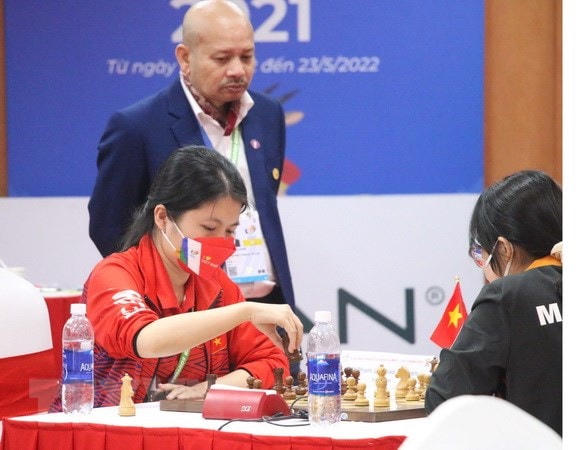 Vận động viên Phạm Lê Thảo Nguyên thi đấu tại SEA Games 31. (Ảnh: TTXVN).