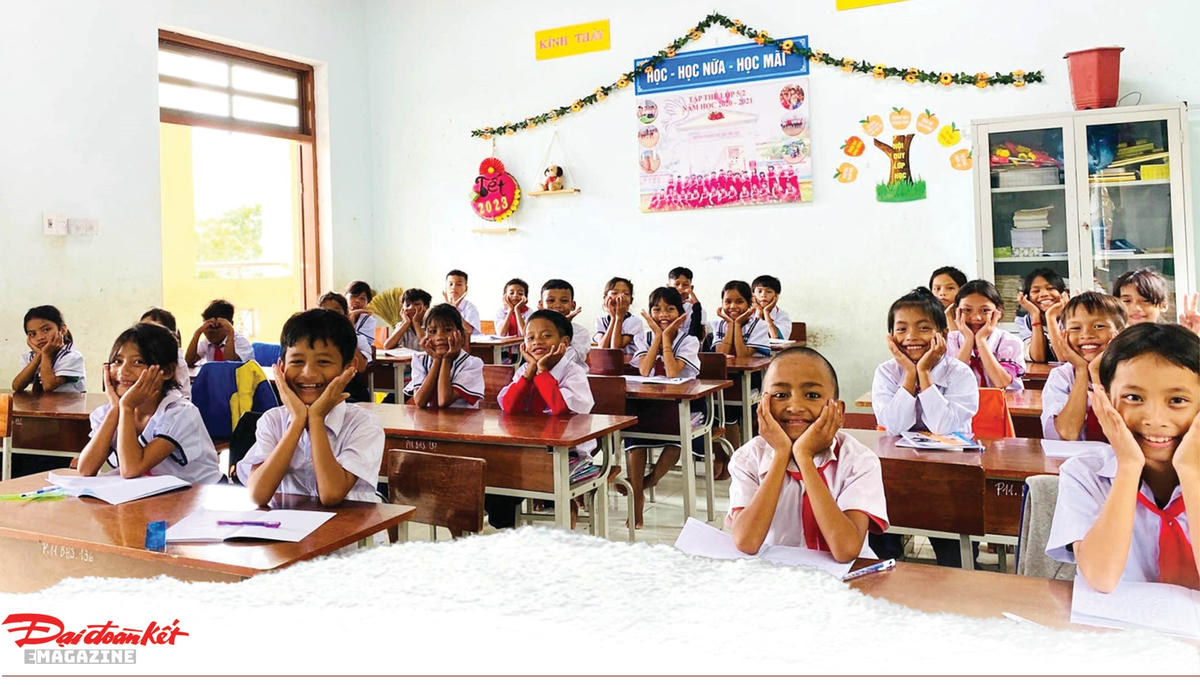 Lớp học của Trường PTDTBT Tiểu học Trà Tập.