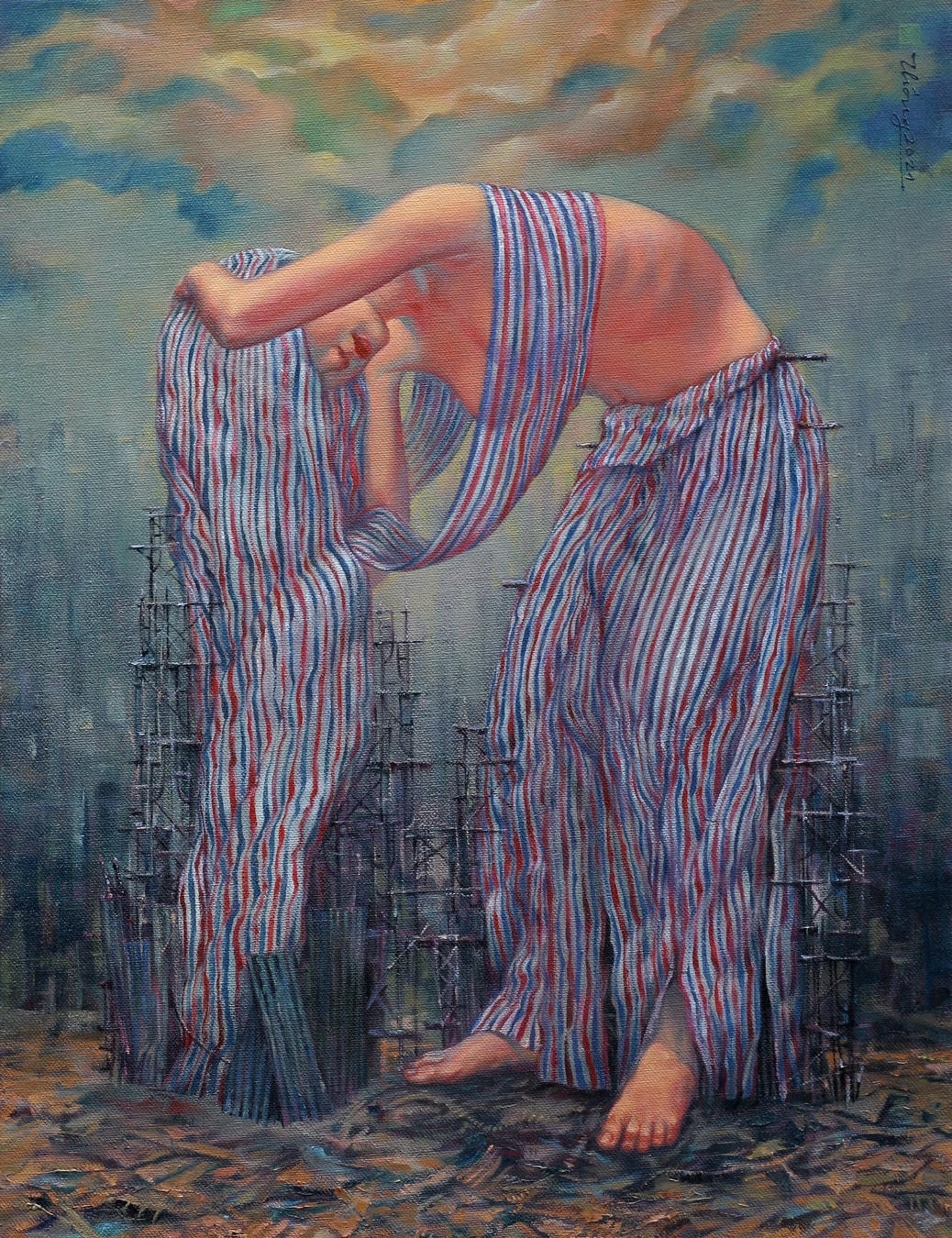 Tác phẩm trưng bày tại “Phiêu Tháng Sáu” của Phạm Huy Thông.