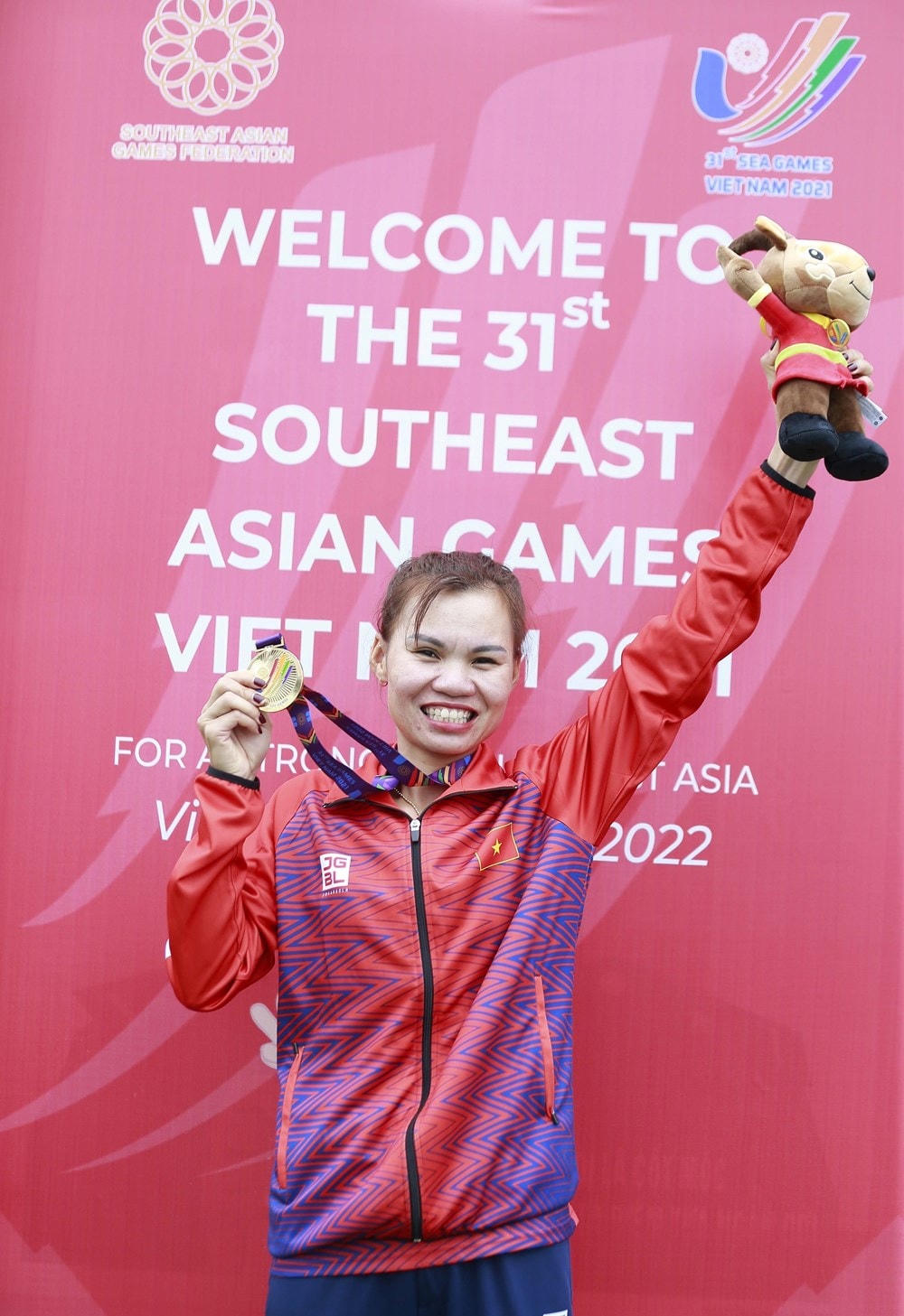 VĐV Đinh Thị Như Quỳnh đoạt HCV nội dung Băng đồng Olympic. Ảnh: (Ảnh: Trọng Đạt/TTXVN).