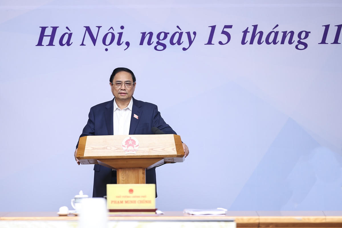 Thủ tướng Phạm Minh Chính phát biểu tại Hội nghị. Ảnh: Nhật Bắc.