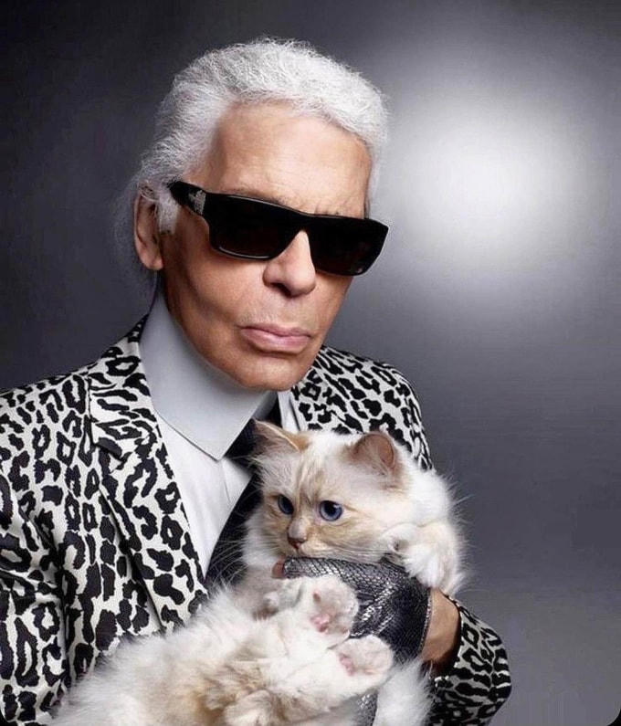 Karl Lagerfeld và mèo Choupette. Ảnh: Instagram Choupetteofficiel  