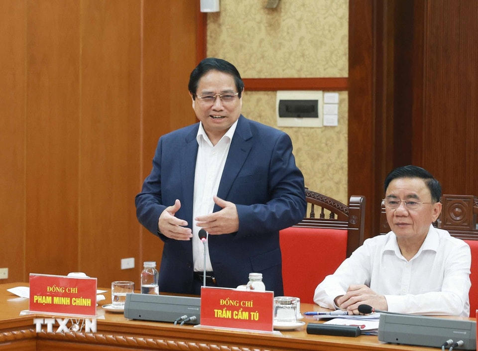 Thủ tướng Phạm Minh Chính phát biểu. (Ảnh: Thống Nhất/TTXVN)