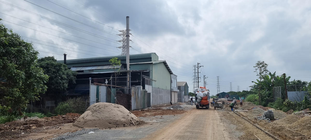 Khu đất bãi ven sông Đáy đang bị bê tông hóa.