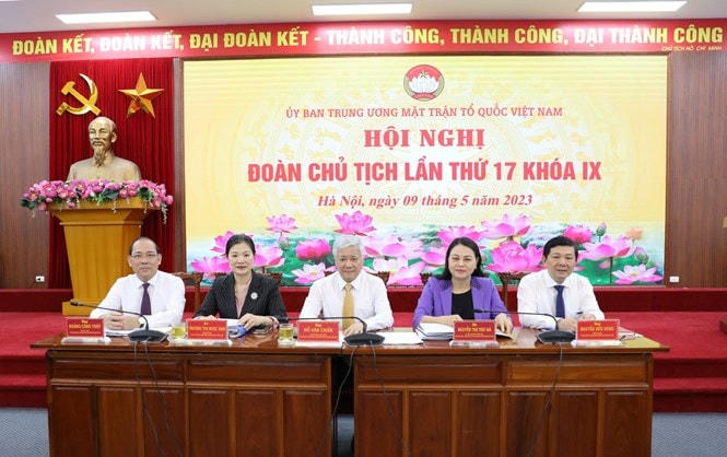 Hội nghị Đoàn Chủ tịch Uỷ ban Trung ương Mặt trận Tổ quốc Việt Nam lần thứ 17, khoá IX. Ảnh: Kỳ Anh.