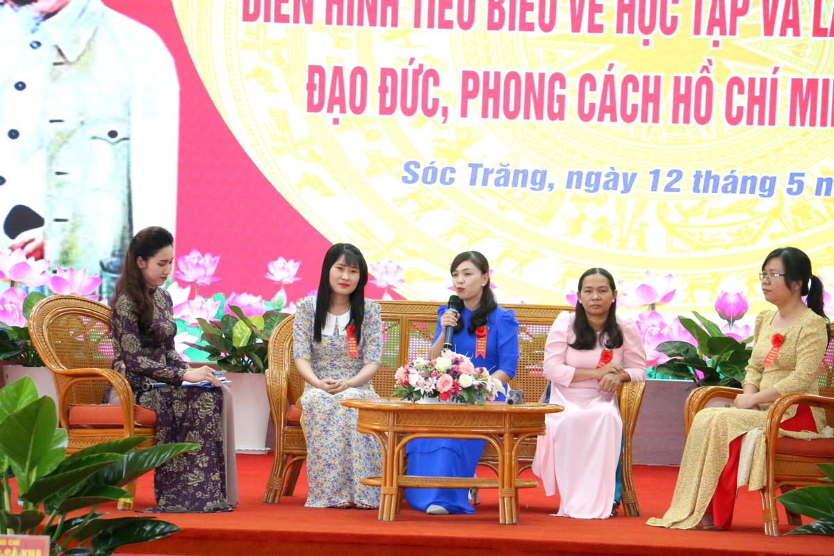 Chị Kiều giao lưu trực tiếp tại Hội nghị giao lưu, gặp gỡ gương điển hình trong học tập và làm theo tư tưởng, đạo đức, phong cách Hồ Chí Minh năm 2023.