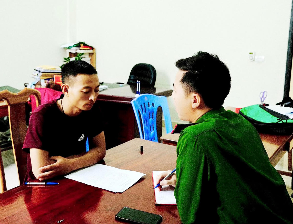 Kiều Văn Linh tại cơ quan công an.