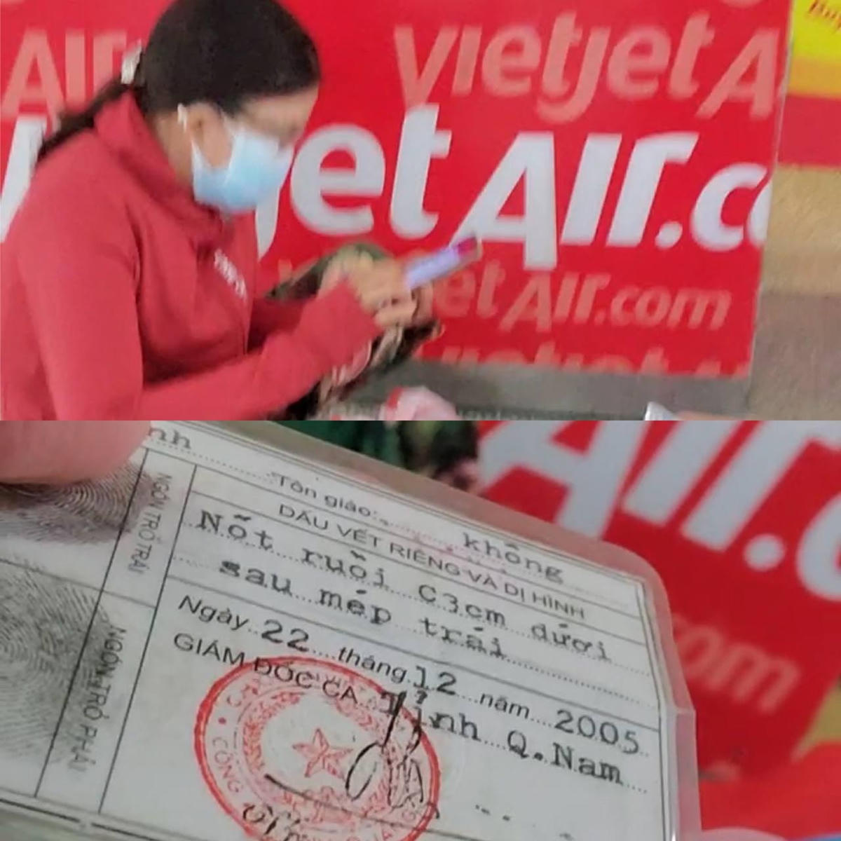 Từ năm 2021 tại sân bay có rất nhiều hành khách vì sơ ý, không để ý CMTND đã hết hạn đã bị từ chối bay, chấp nhận vạ vật ở sân bay khi không có tiền nhờ “cò” làm “dịch vụ bay”. Ảnh: Cắt từ clip ở Cảng hàng không quốc tế Đà Nẵng.