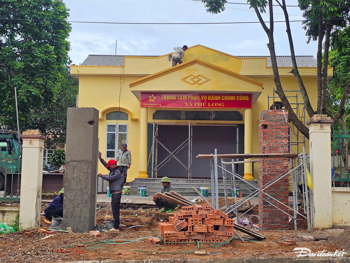Trung tâm phục vụ hành chính công xã Phú Long (huyện Nho Quan) (mới) đang được gấp rút hoàn thiện