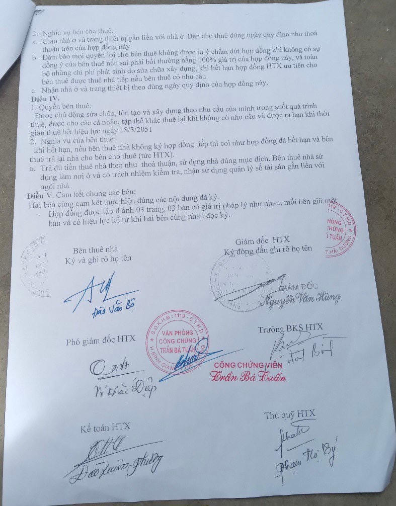 Đã gần 2 năm hợp đồng được ký kết, nhưng lãnh đạo UBND thị trấn vẫn chưa nhìn thấy hợp đồng thuê tài sản công