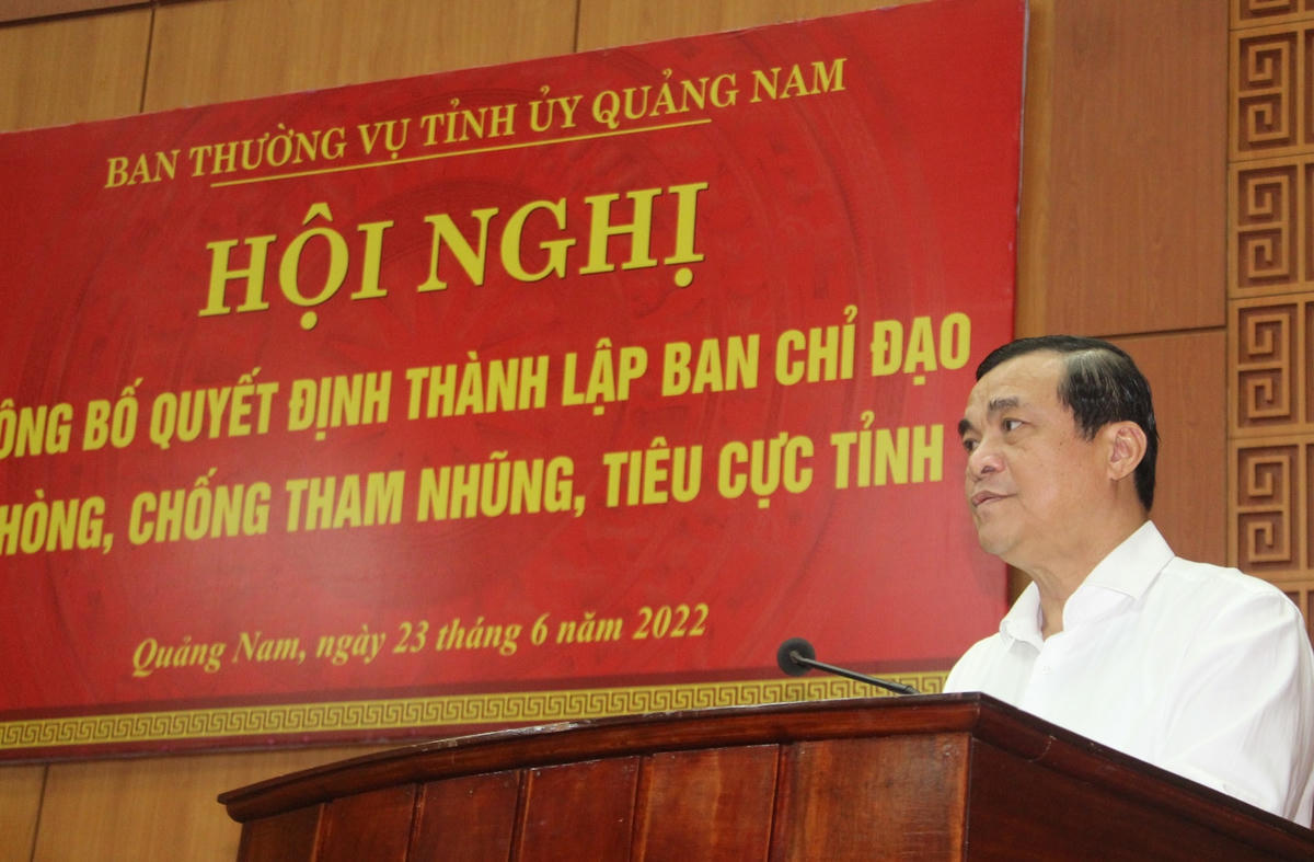 Ông Phan Việt Cường, Bí thư Tỉnh ủy Quảng Nam phát biểu tại hội nghị.