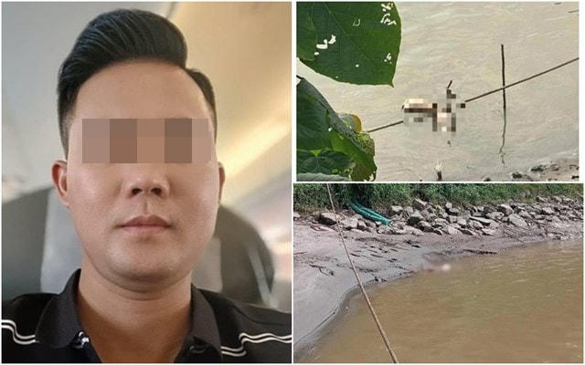 Nghi phạm Tạ Duy Khanh cùng hiện trường vụ án.  