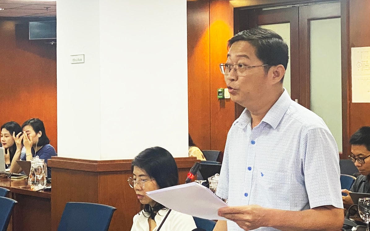 Ông Đỗ Ngọc Hải - Trưởng phòng Quản lý vận tải, Sở Giao thông vận tải TP HCM - thông tin tại buổi họp báo. 