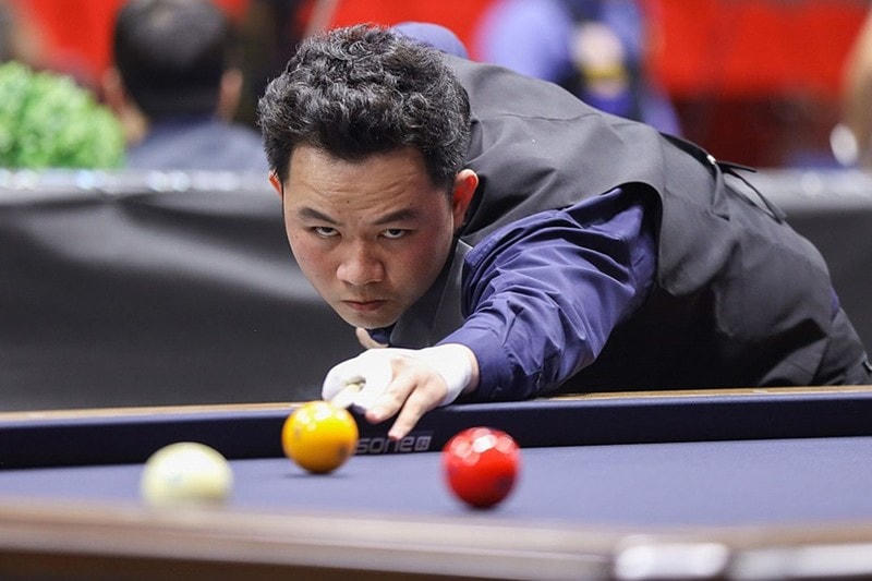 Bao Phương Vinh tại Giải Carom 3 băng Vô địch Thế giới 2023. Ảnh: UMB.