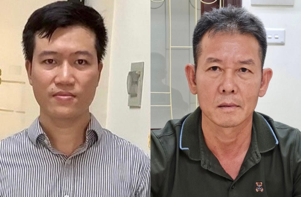 Bị can Bùi Huy Hoàng và Nguyễn Tiến Mạnh.