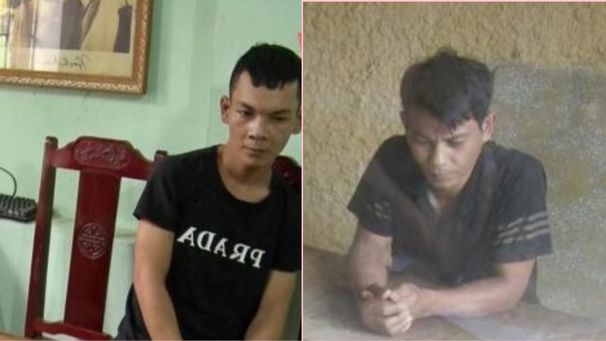 Hai anh em Phú và Mười tại cơ quan điều tra.