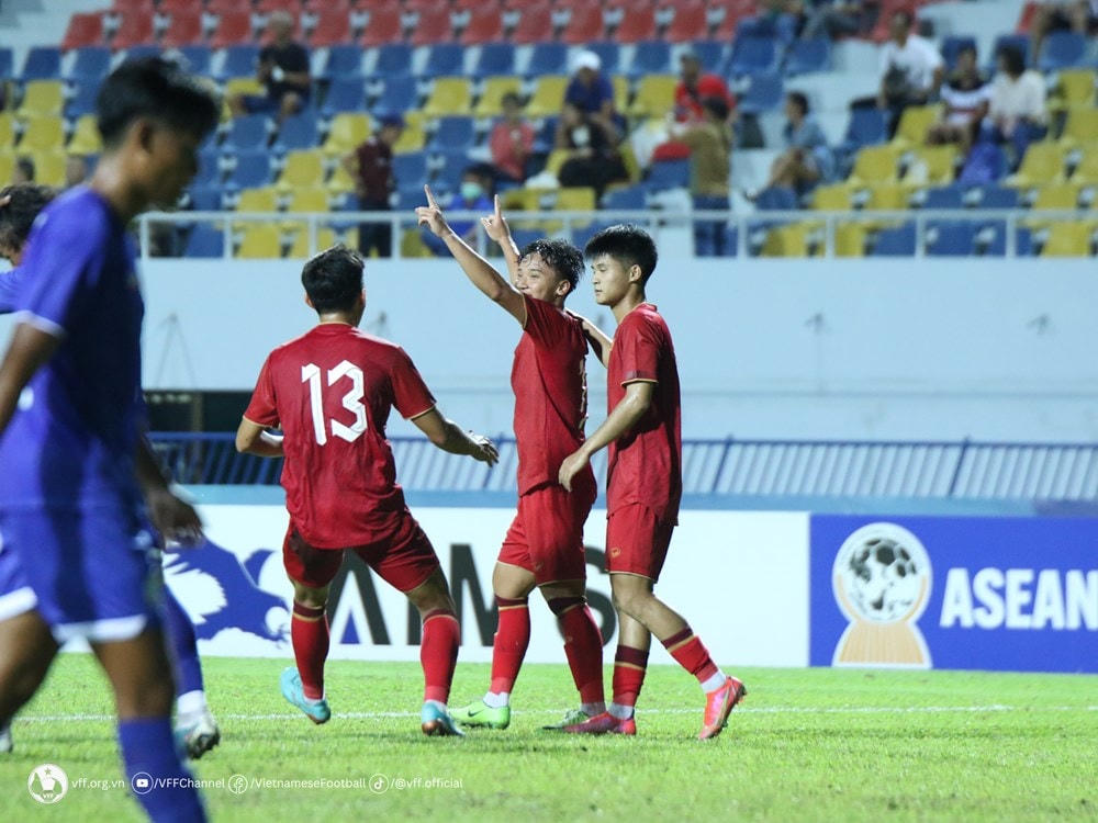 U23 Việt Nam giành vé vào bán kết U23 Đông Nam Á. (Nguồn: VFF).