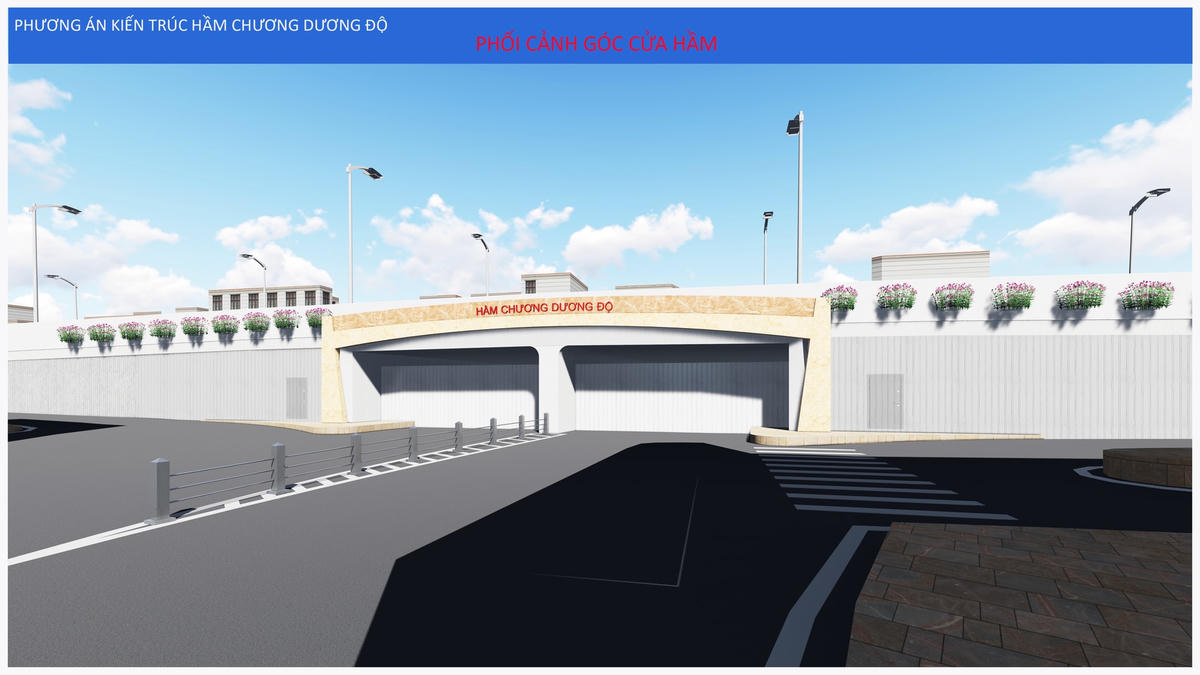 Chiều cao tĩnh không của công trình 3,2 m; mặt ngoài tường thân và vòm hầm được trang trí tạo dáng kiến trúc phù hợp với cảnh quan khu vực; bố trí cấu tạo cửa hầm kết nối hệ thống cửa phai tự động và thủ công hai đầu hầm.