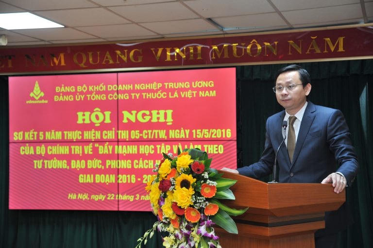 Bí thư Đảng ủy, Chủ tịch HĐTV Tổng công ty Hồ Lê Nghĩa phát biểu tại Hội nghị.