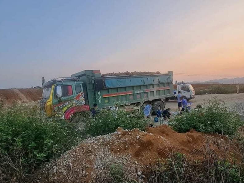 Hiện trường vụ tai nạn thương tâm.  