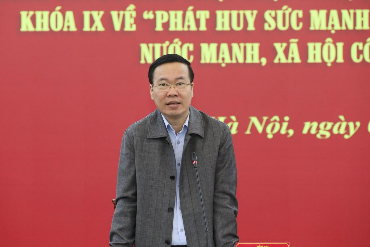 Thường trực Ban Bí thư Võ Văn Thưởng phát biểu tại buổi làm việc.