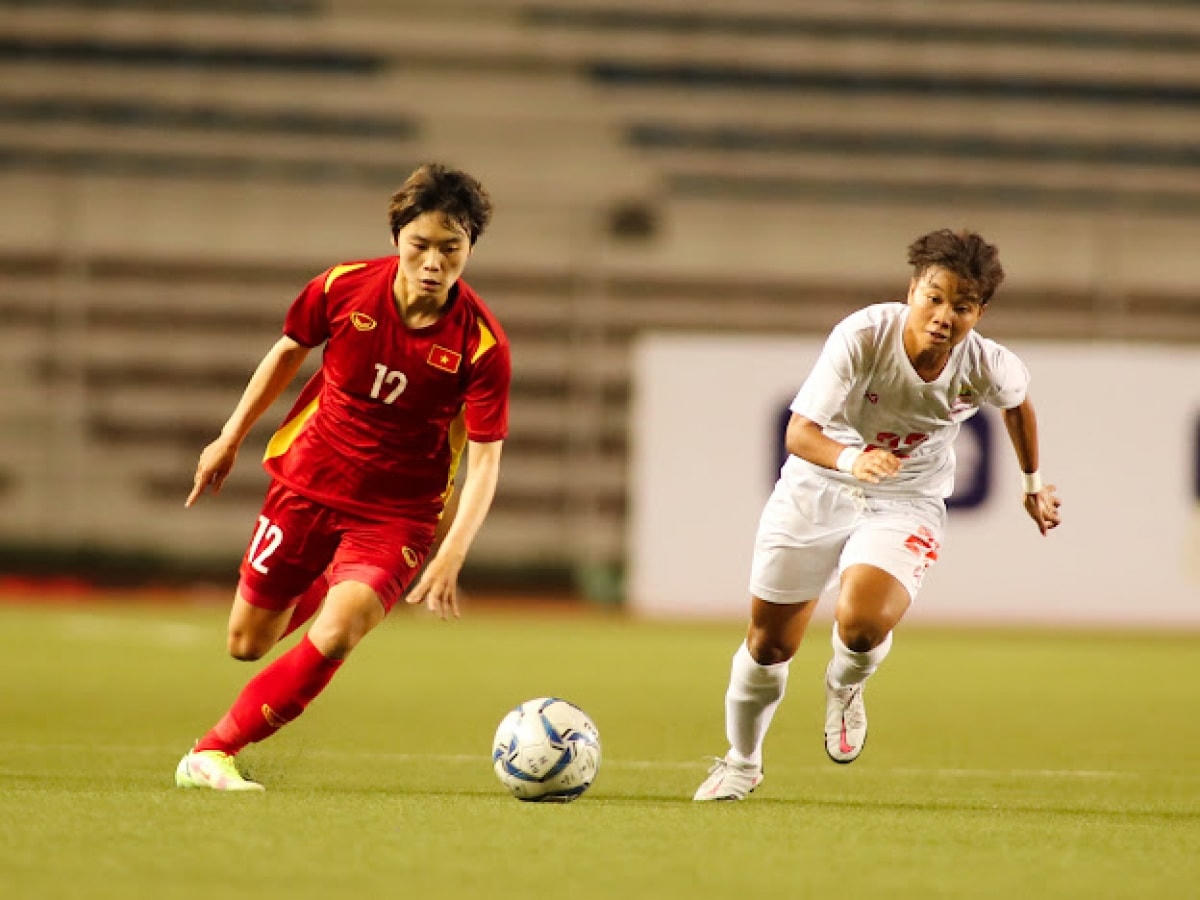 Đội tuyển nữ Việt Nam đã đánh bại Myanmar 4-0 ở vòng bảng. (Ảnh: AFF). 