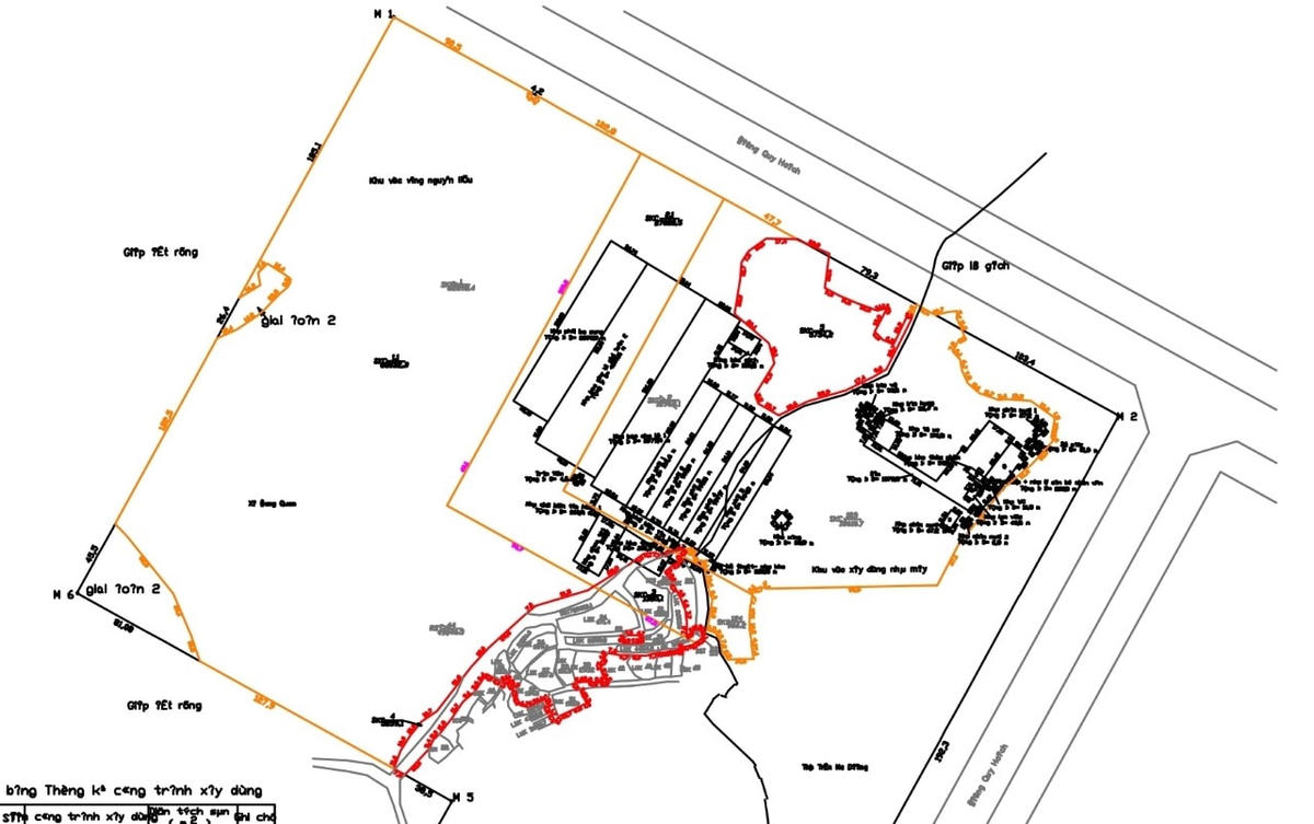 Phần đất hình chữ "L" là phần diện tích hơn 19.382 m2 xây dựng trái phép năm 2016, được hợp thức hoá năm 2019.
