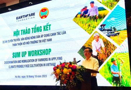 Chủ tịch Trung ương Hội NDVN Lương Quốc Đoàn phát biểu khai mạc Hội thảo.