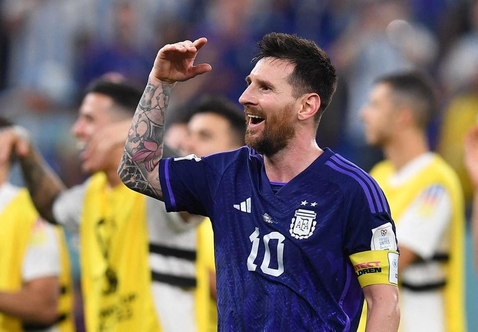 Messi trong trận đấu với Ban Lan tại vòng bảng World Cup 2022.