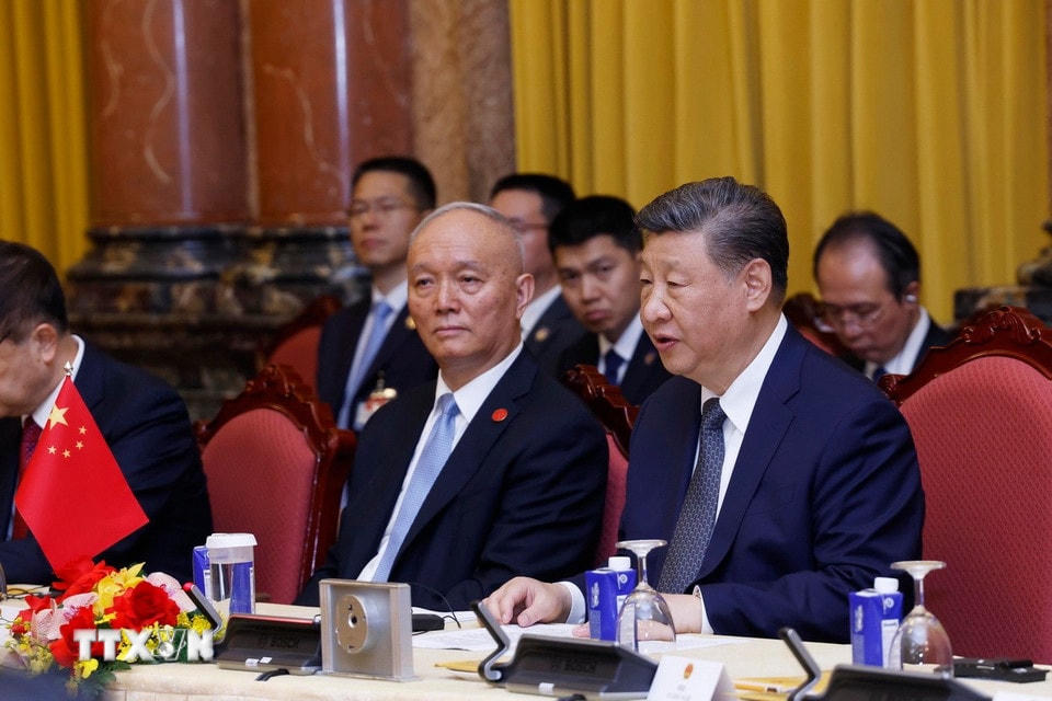 Tổng Bí thư, Chủ tịch nước Trung Quốc Tập Cận Bình phát biểu. (Ảnh: Lâm Khánh/TTXVN)