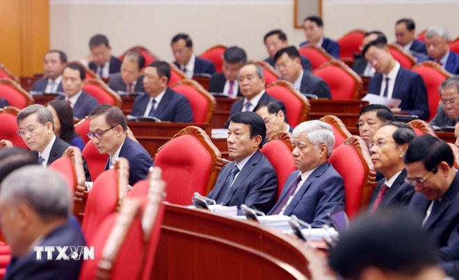 Các đại biểu tham dự Hội nghị. (Ảnh: Phạm Kiên/TTXVN) ttxvn-khai-mac-hoi-nghi-lan-thu-12-ban-chap-hanh-trung-uong-dang-8.jpg