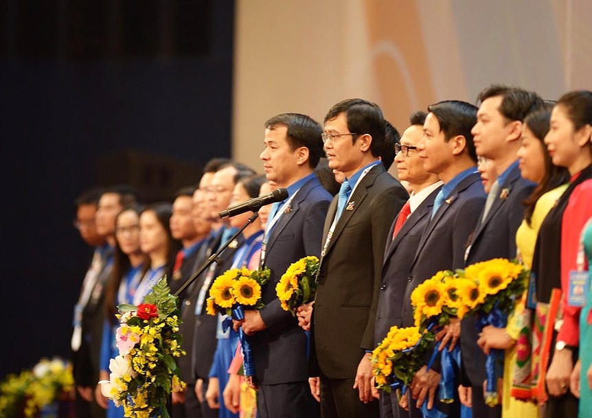 Ông Bùi Quang Huy, Bí thư thứ nhất Trung ương Đoàn TNCS Hồ Chí Minh phát biểu nhận nhiệm vụ.