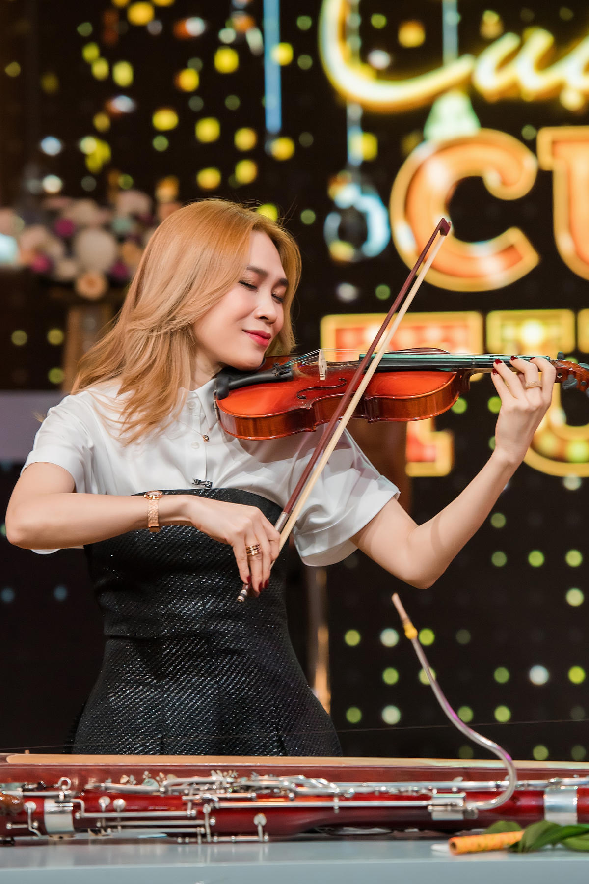 Mỹ Tâm hát "Cây đàn sinh viên" trong chương trình. 