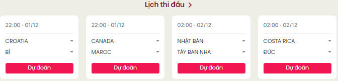 Lịch thi đấu ngày 1/12. Nguồn: Dân Trí.