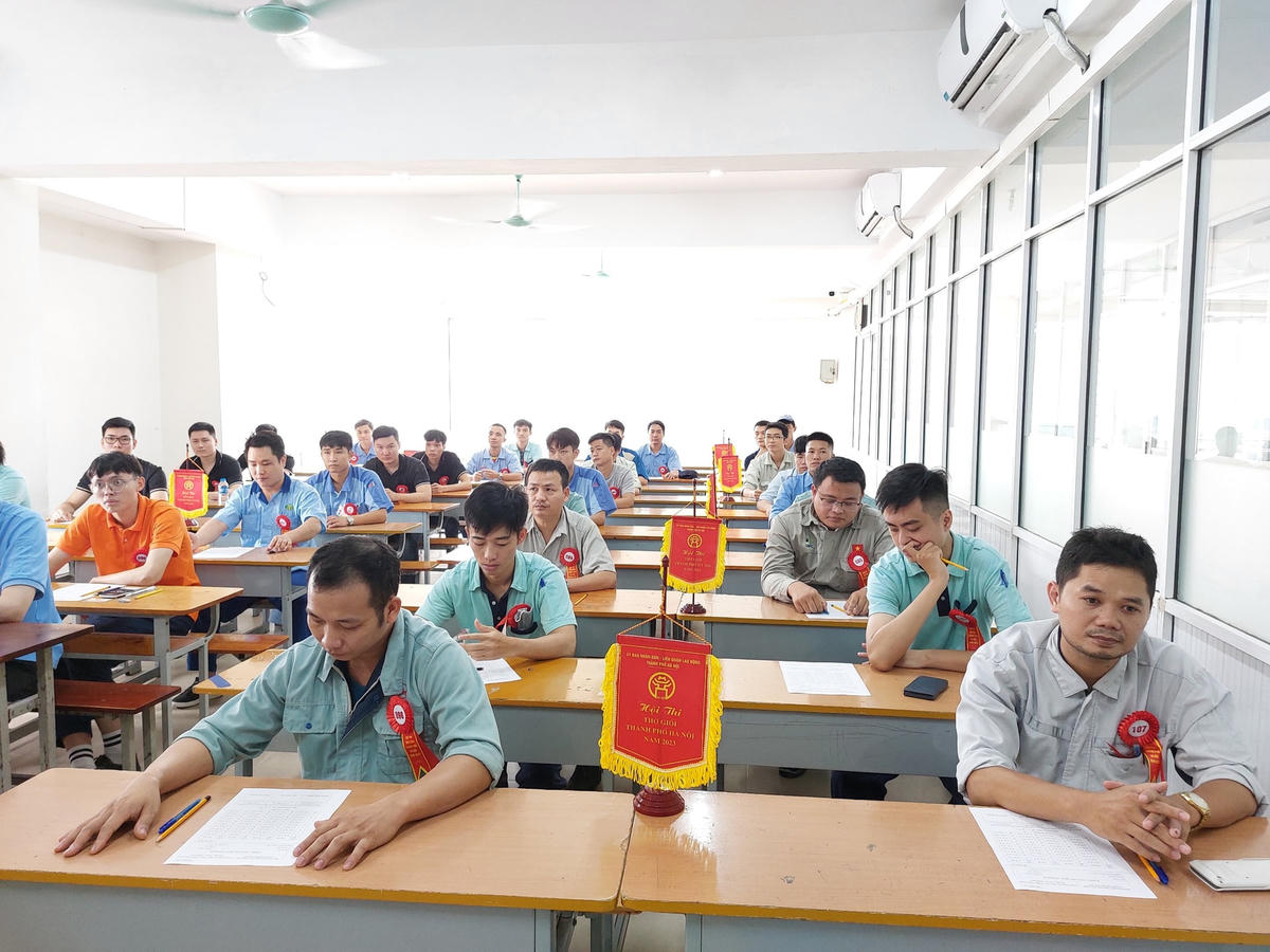 Hội thi Thợ giỏi năm 2023 do công đoàn Hà Nội tổ chức tạo điều kiện cho công nhân lao động nâng cao tay nghề. Ảnh: Ngọc Ánh