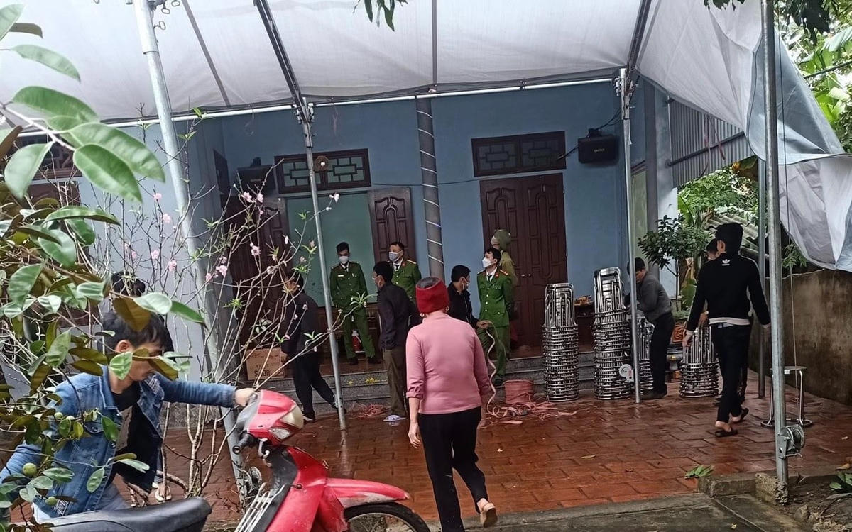 Hiện trường vụ án mạng tại nhà anh Chu Huy Hưng.