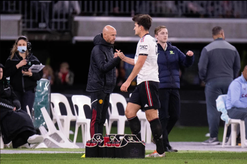 Nhưng Harry Maguire không được đảm bảo vị trí tại Man Utd dưới thời Erik ten Hag. Ảnh: Getty.