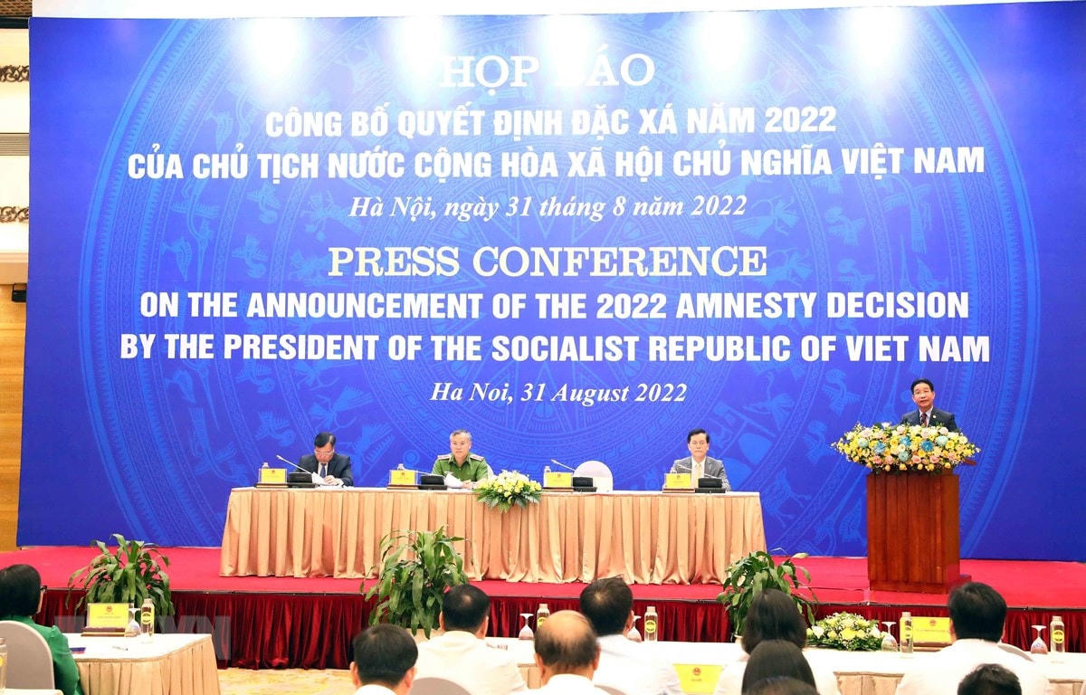 Quang cảnh buổi họp báo. (Ảnh: Phạm Kiên/TTXVN).