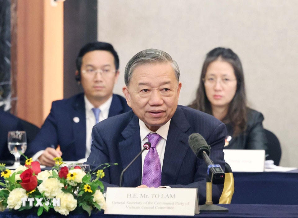 Tổng Bí thư Tô Lâm phát biểu. (Ảnh: Thống Nhất/TTXVN)