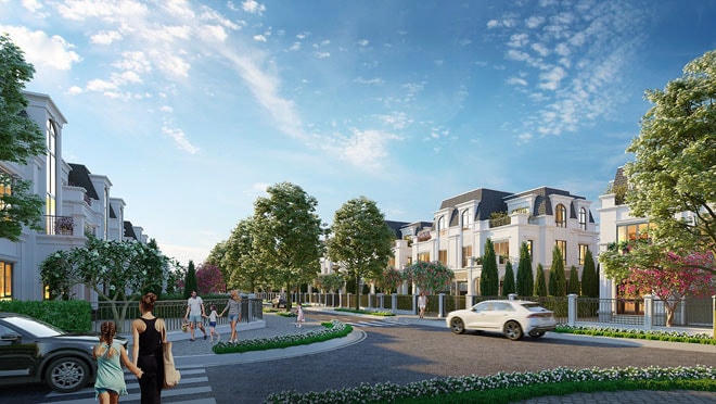 Thảo Viên Villas bố trí những hàng cây xanh mát và  thảm cỏ xanh mướt tạo bầu không khí trong lành mát mẻ.