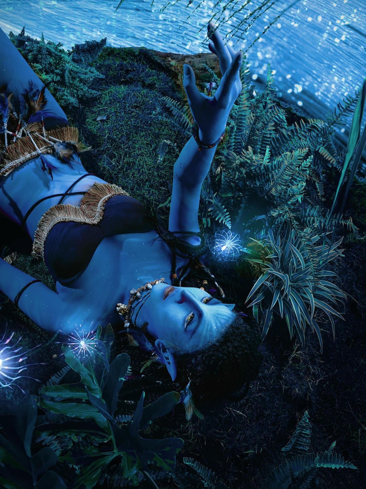 Trong khi Kiều Loan đầy quyến rũ thì Quỳnh Anh Shyn lại khiến fan sắc đẹp thích thú bởi tạo hình hạ sĩ Jake Sully trong bộ phim bom tấn "Avatar".