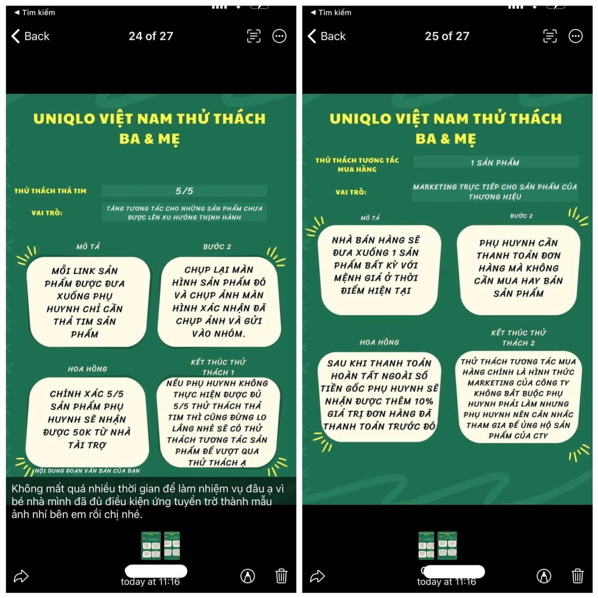 Các thử thách phụ huynh phải thực hiện để đăng kí cho con.