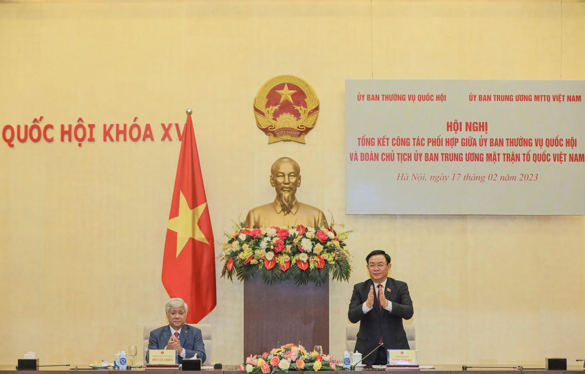 Hội nghị tổng kết công tác phối hợp giữa Ủy ban Thường vụ Quốc hội và Đoàn Chủ tịch UBTƯ MTTQ Việt Nam 