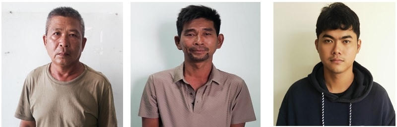 Hồ Văn Sơn, Nguyễn Tấn Phong, Nguyễn Hoài Tâm (từ trái qua).