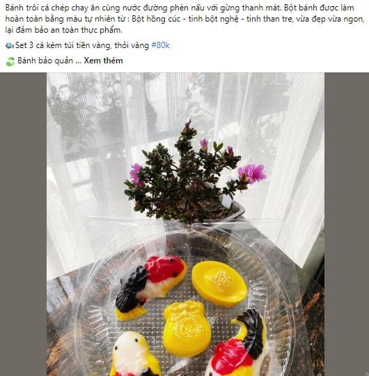 Một bài đăng bán bánh trôi cá chép.
