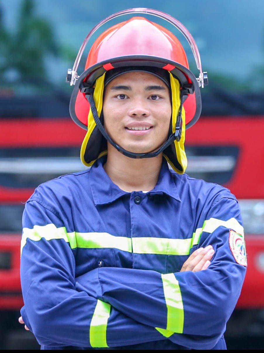 Chiến sĩ Quan Ngọc Hoàng. Ảnh: Hà Quân.  