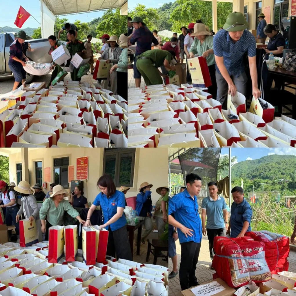 Các phần quà gửi đến người dân.